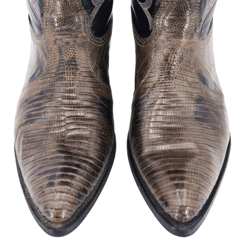 Vintage Nocona Mens Size 12D Lizard Teju Exotic Leather Cowboy Western Boots USA - Picture 2 of 14